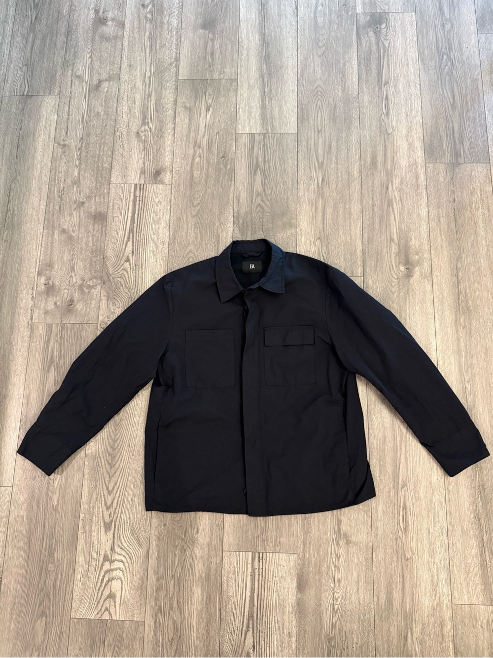 Banana Republic Black Covered Button Down Long Sleeve Men Size: L Shirt Jacket
